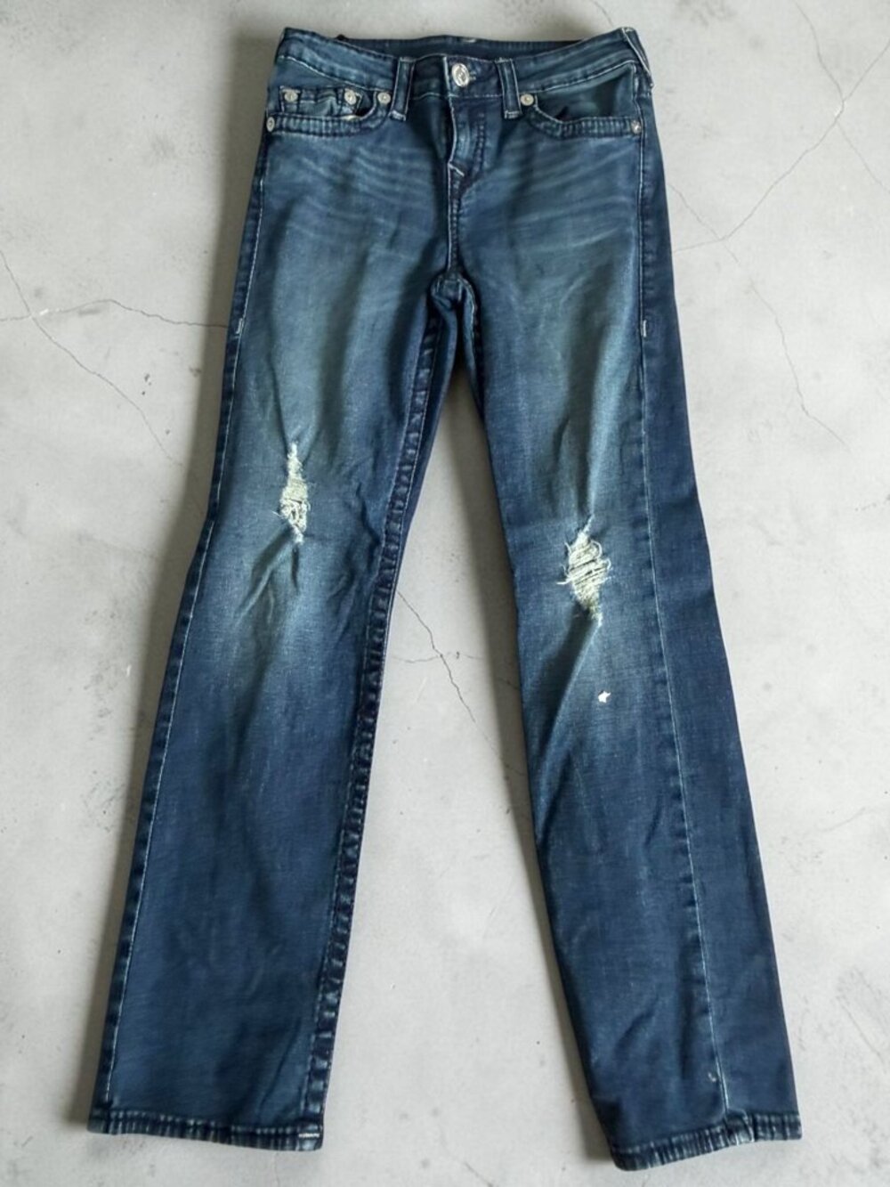 TRUE RELIGION Women’s Distressed Straight Leg Jeans size 10
